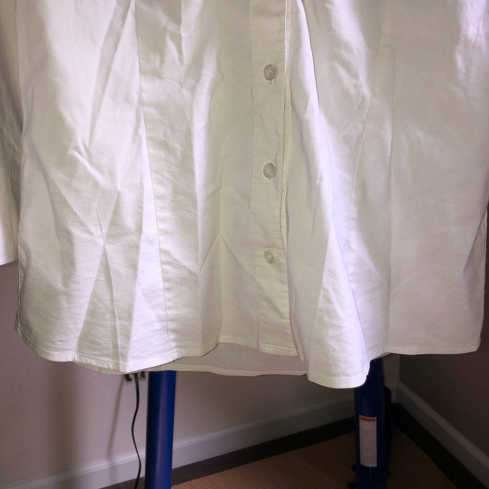 International Concepts White Button Up V Neck - Picture 2 of 3